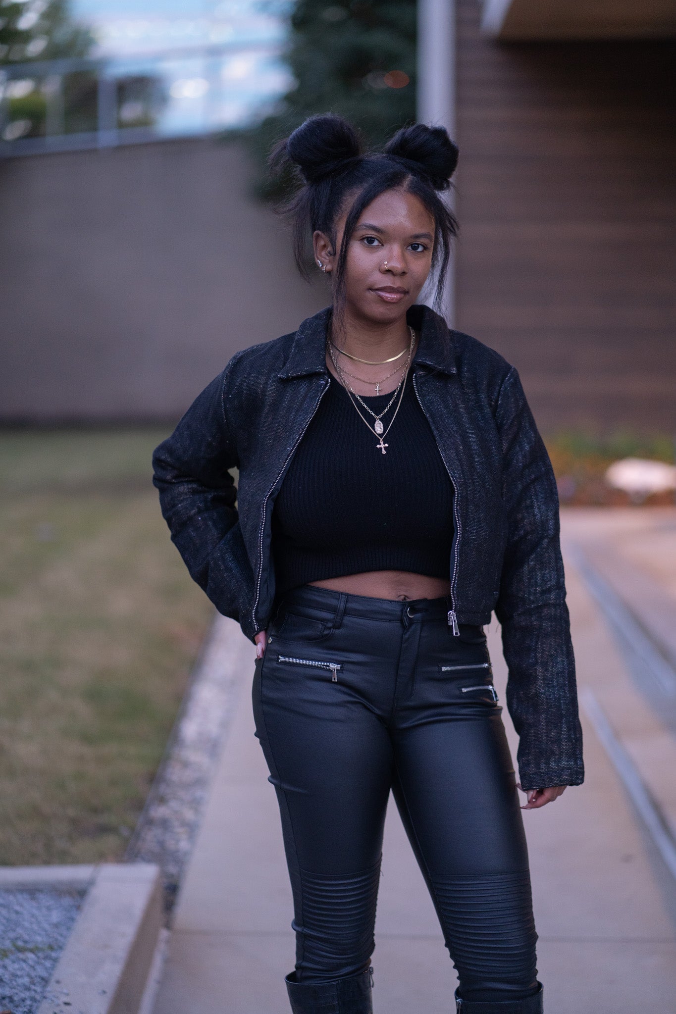 "Destroy" Tapestry Womens Crop Jacket