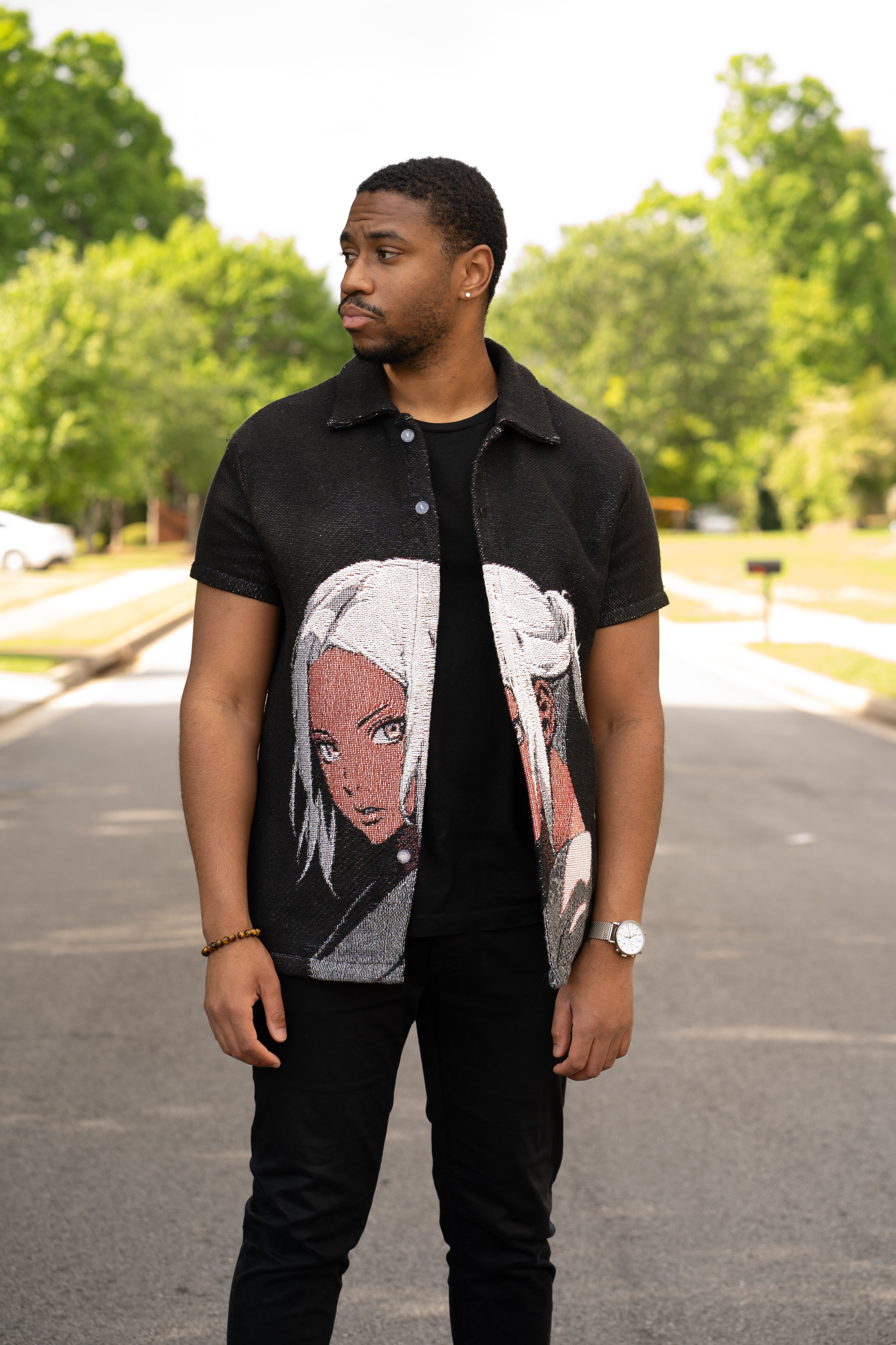"Zeta" Tapestry Button-Up Shirt