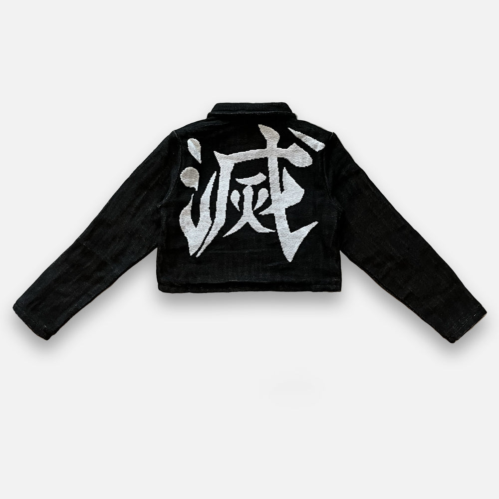 "Destroy" Tapestry Womens Crop Jacket