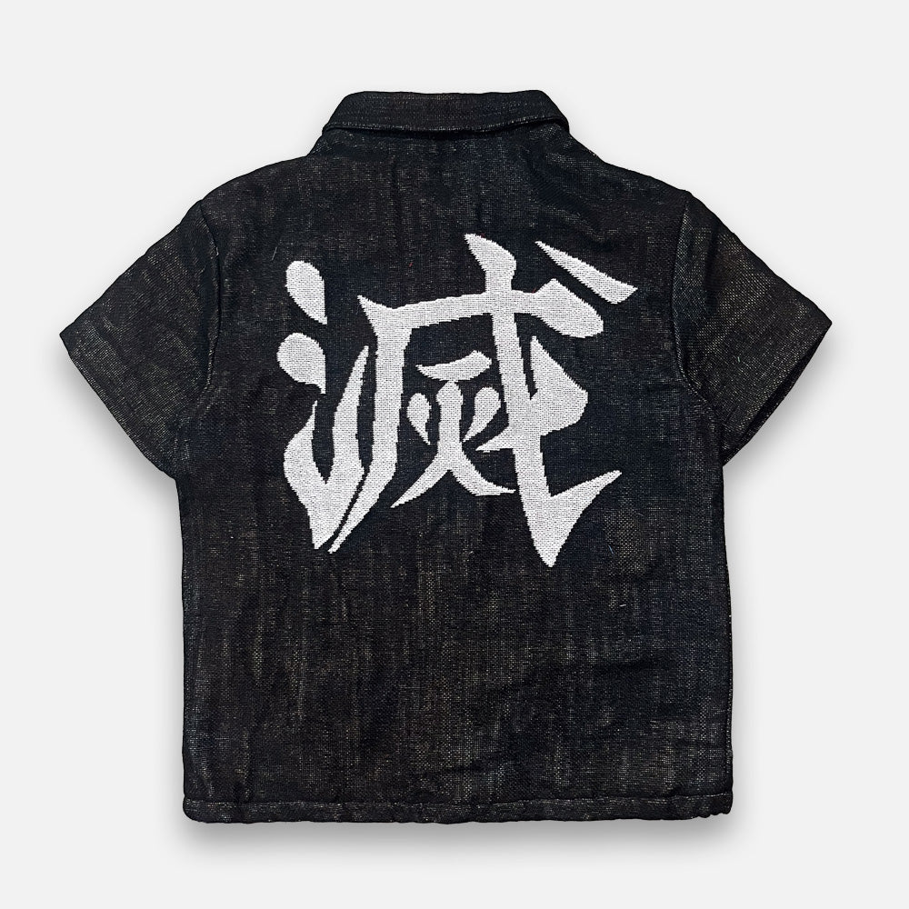 "Destroy" Tapestry Button-Up Shirt