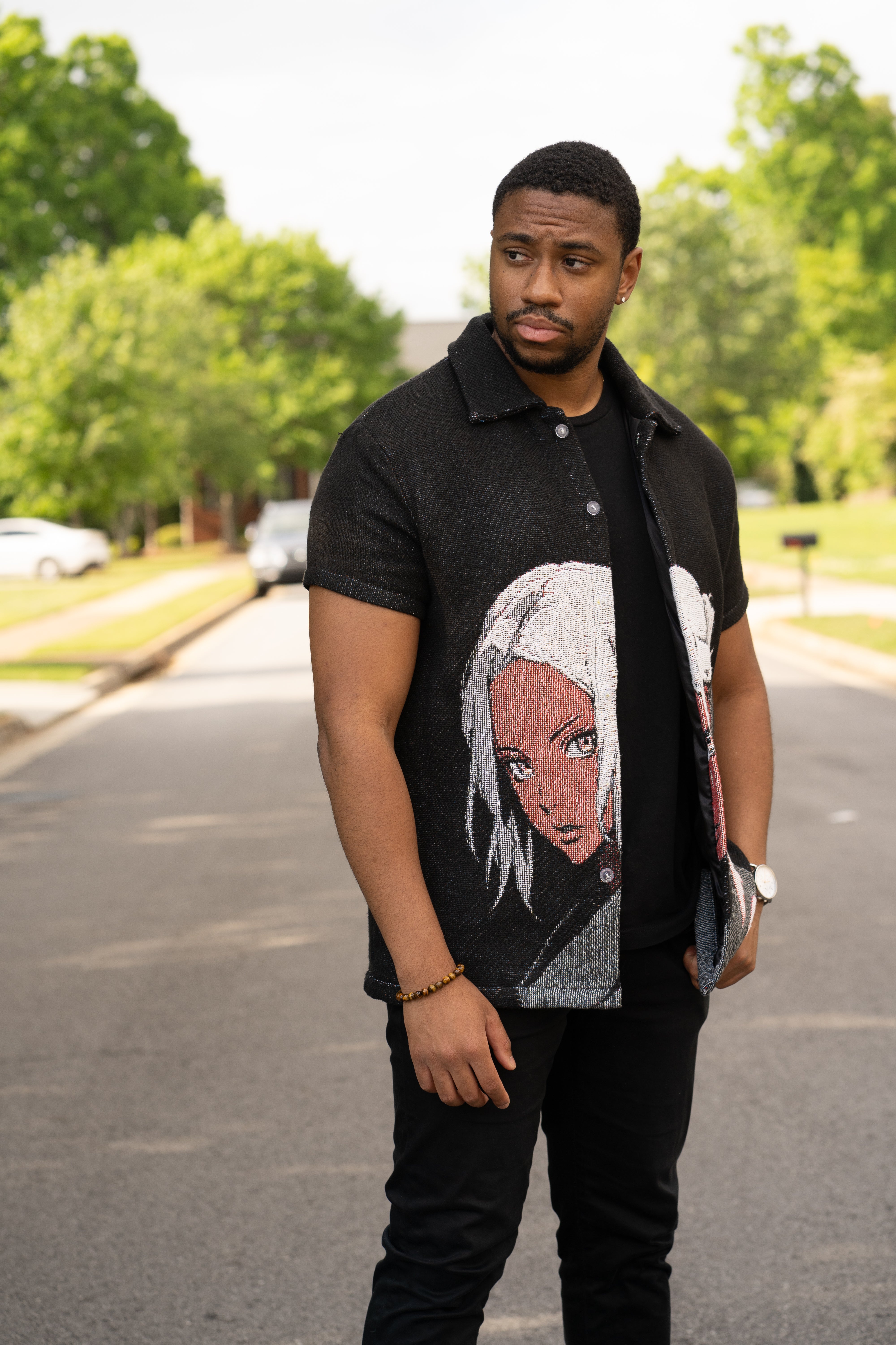 "Zeta" Tapestry Button-Up Shirt