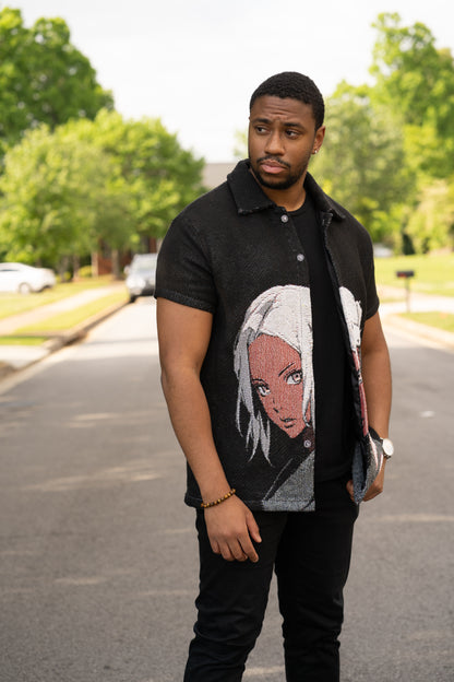 "Zeta" Tapestry Button-Up
