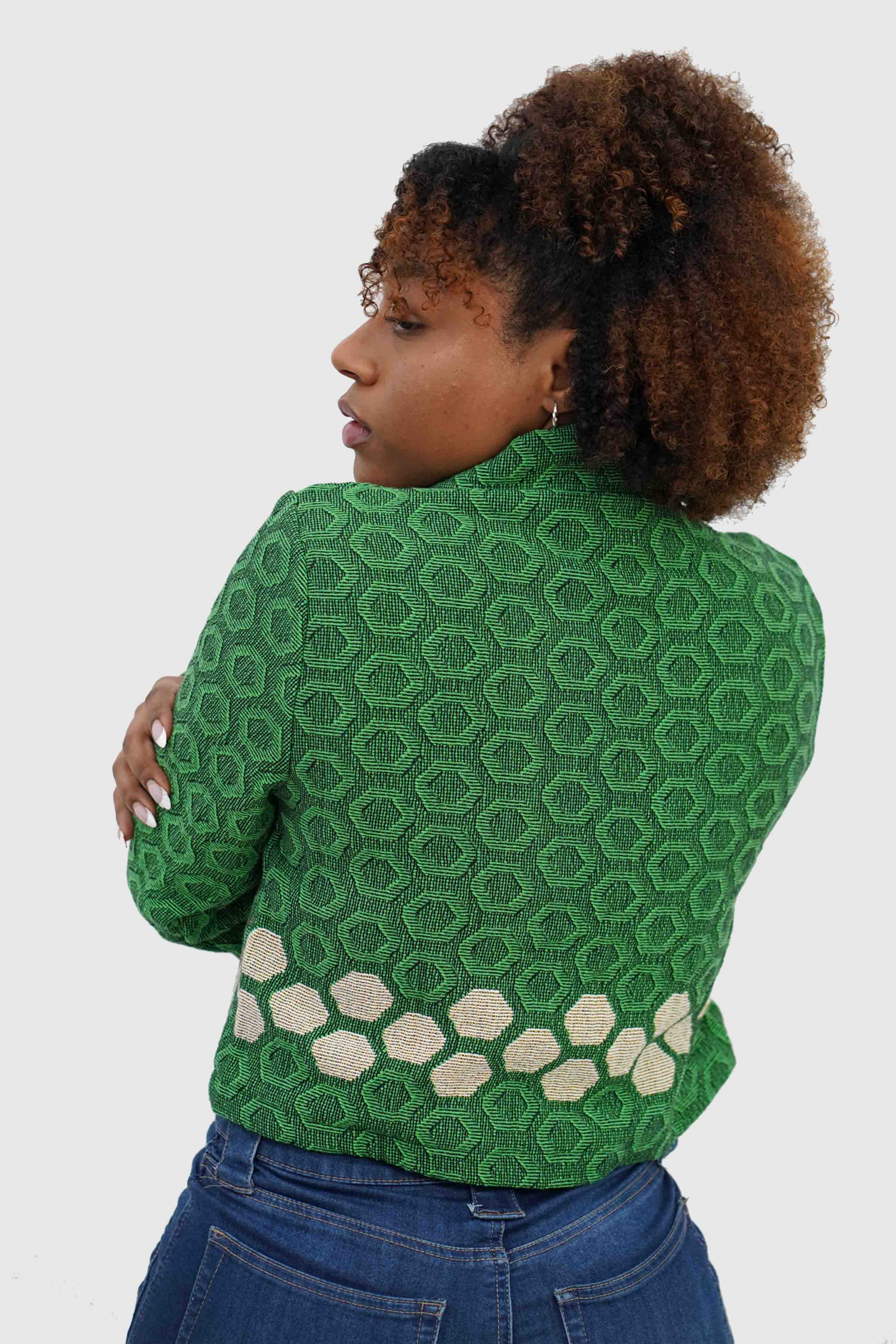 Defense Tapestry Crop Jacket